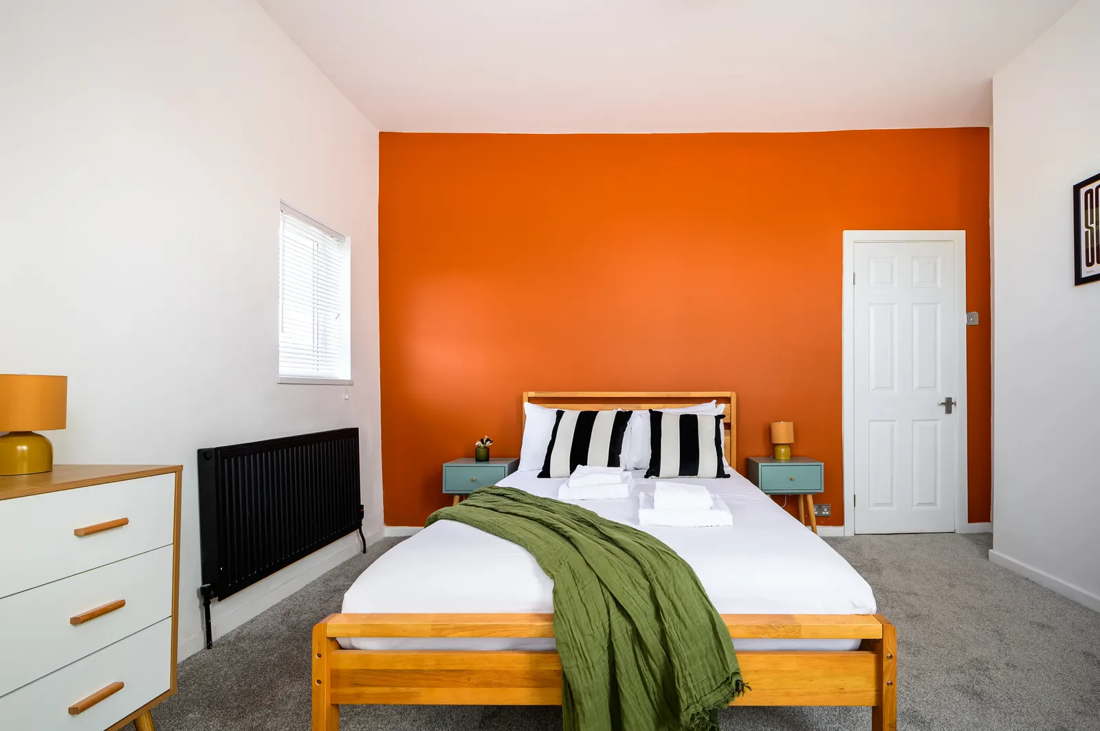 Manchester house bedroom with bold accent styling